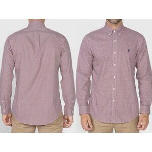 Polo Ralph Lauren Classic Fit Shirt Men's XXL Red White Gingham Plaid Stretch